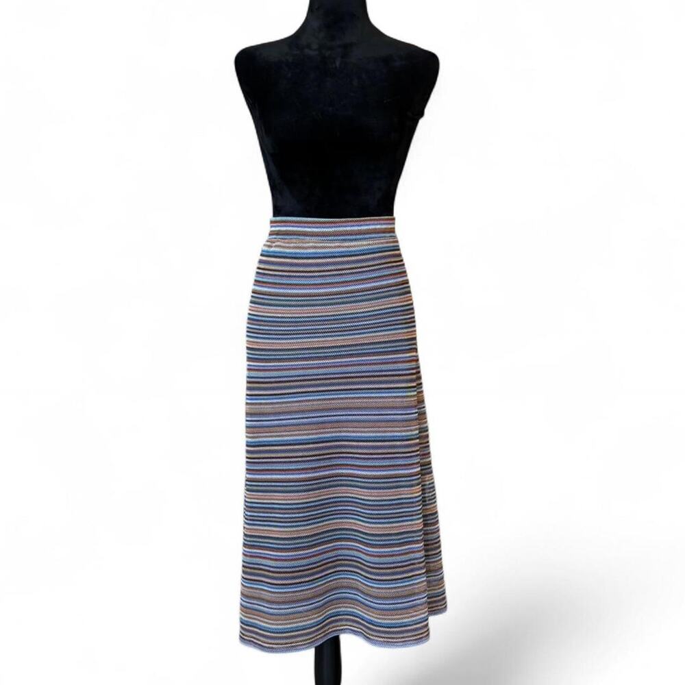 Multicolor Knit Midi Skirt – Minimalist Boho XXL
